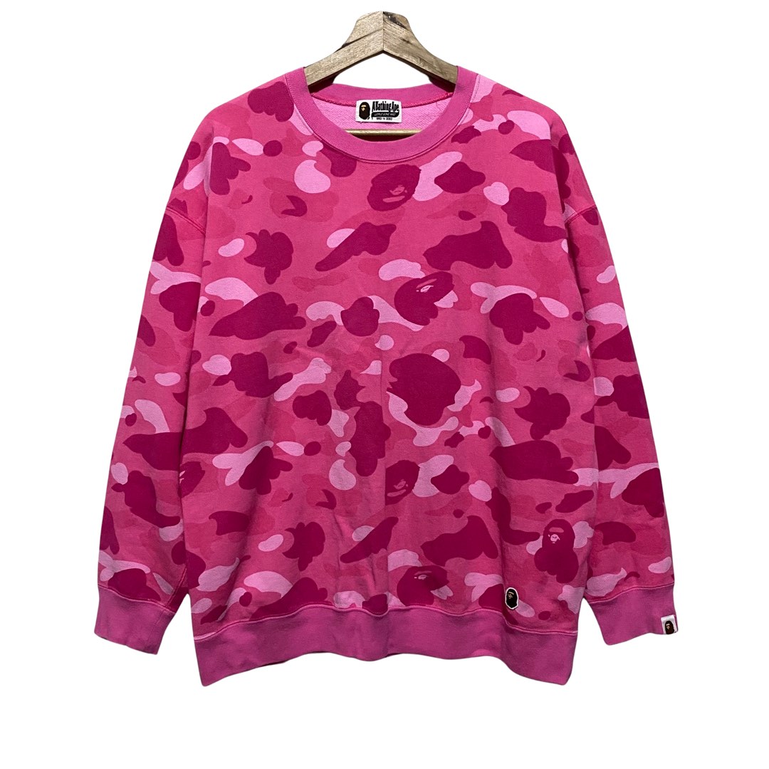 Pink hotsell bape crewneck
