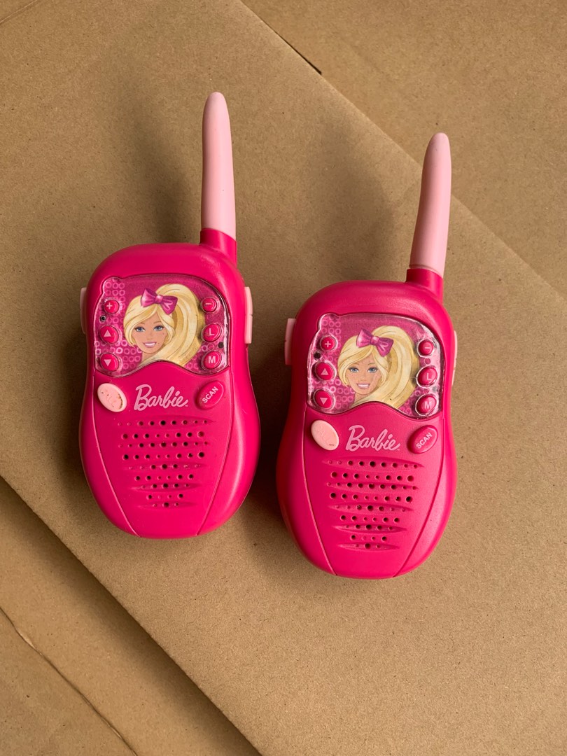 Set Of 2 Vintage Pink Barbie Walkie Talkies 