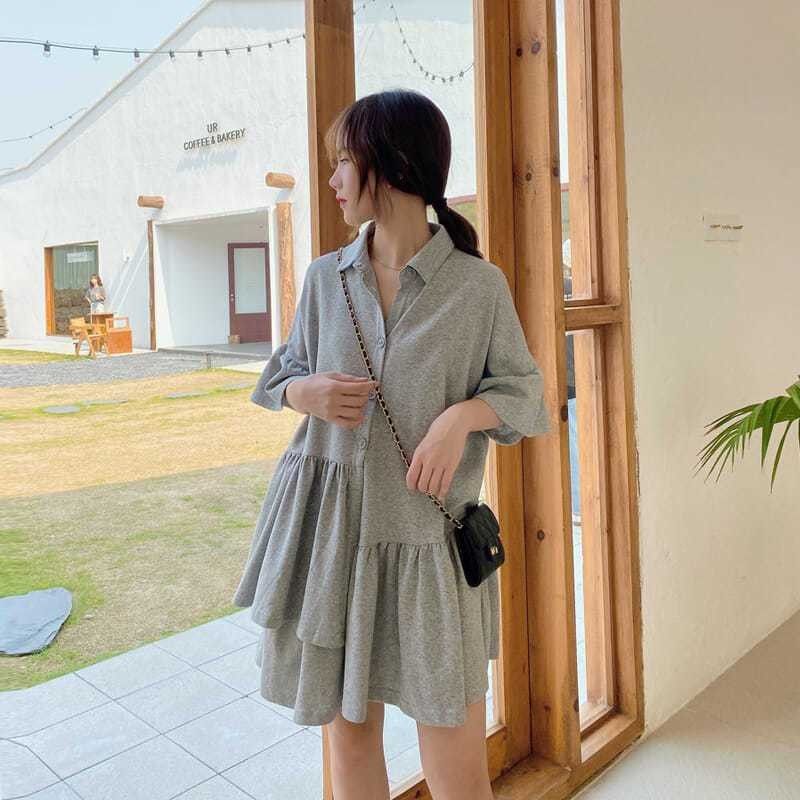 4XL 150KG Plus Size Chubby Dress For Girl Women Korean Style Fashion 2022  New Design Casual Loose And Simple Waist A-Line Skirt