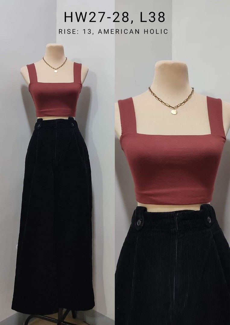 BLACK CURDUROY WIDELEG PANTS (Category: Jeans) located in Balaoan. Submitted by rubyang_13 (Listing ID 1274523415, Image 1). Description: .