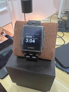 Black Pebble Steel Smartwatch