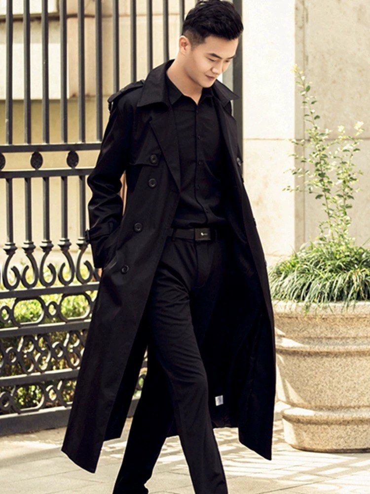 All black trench discount coat
