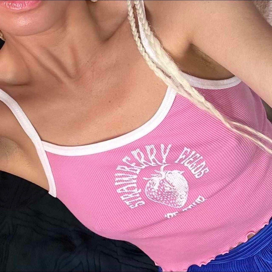Brandy Melville pink skylar heart tank - $31 New With Tags - From Diane