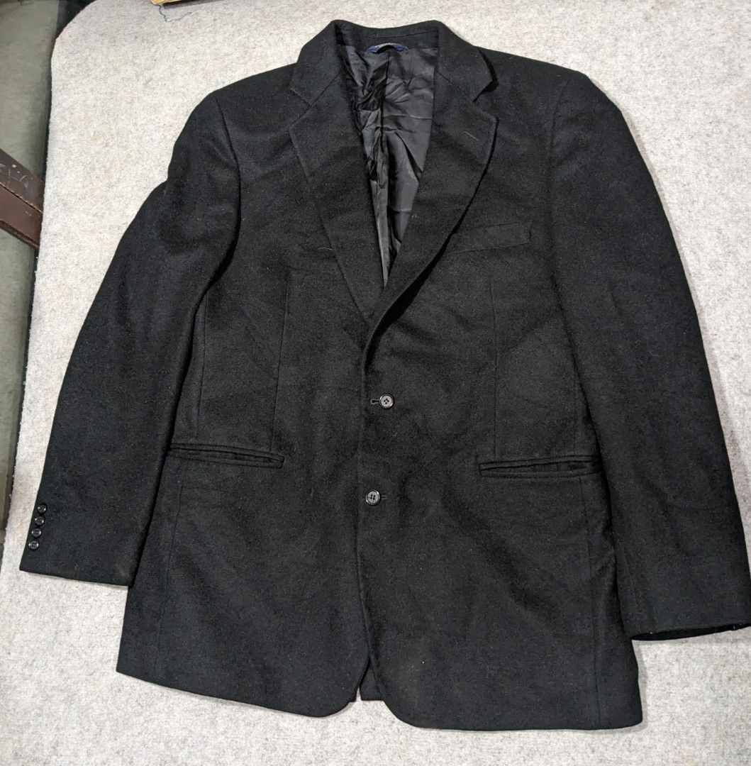 BROOKS BROTHERS 346 44R Black Solid Wool Two Button Sport Coat Blazer Size 44 Men s Fashion Coats Jackets and Outerwear on Carousell