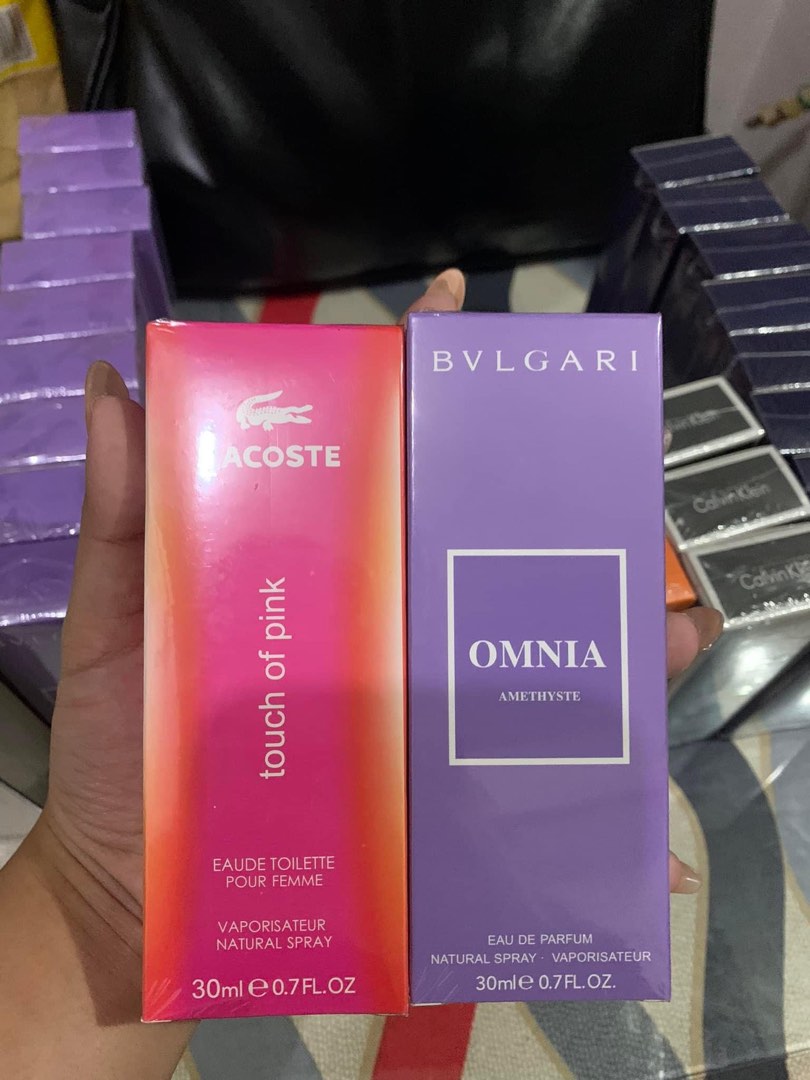 Bvlgari Omnia Amethyste Lacoste Touch of Pink Beauty Personal Care Fragrance Deodorants on Carousell