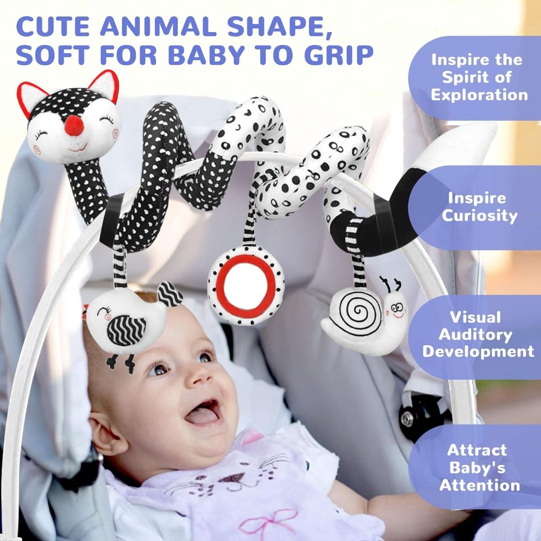 Black and white clearance car seat toys