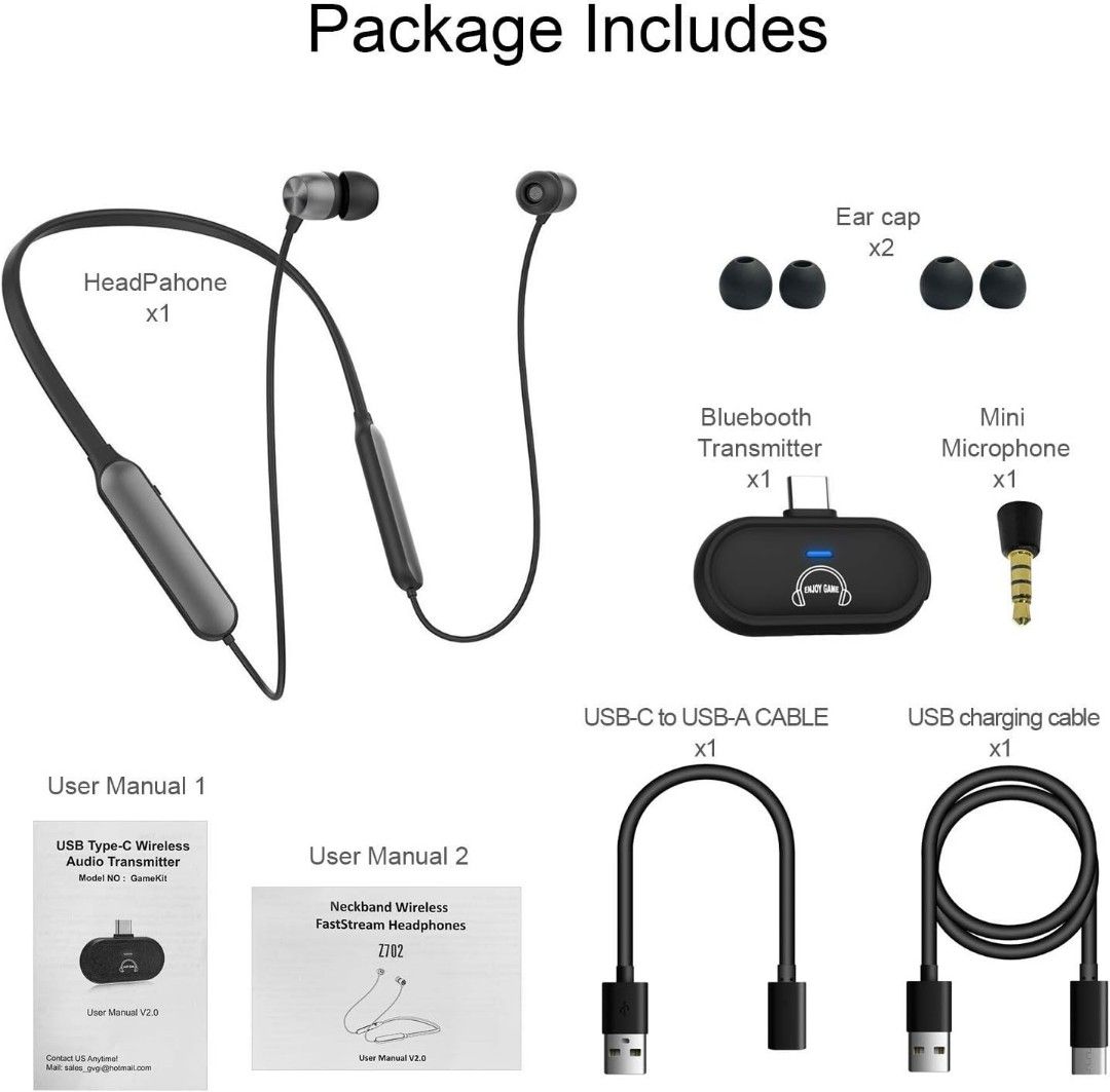 Clearance Sales Giveet Wireless Gaming Headset Set w USB C Audio