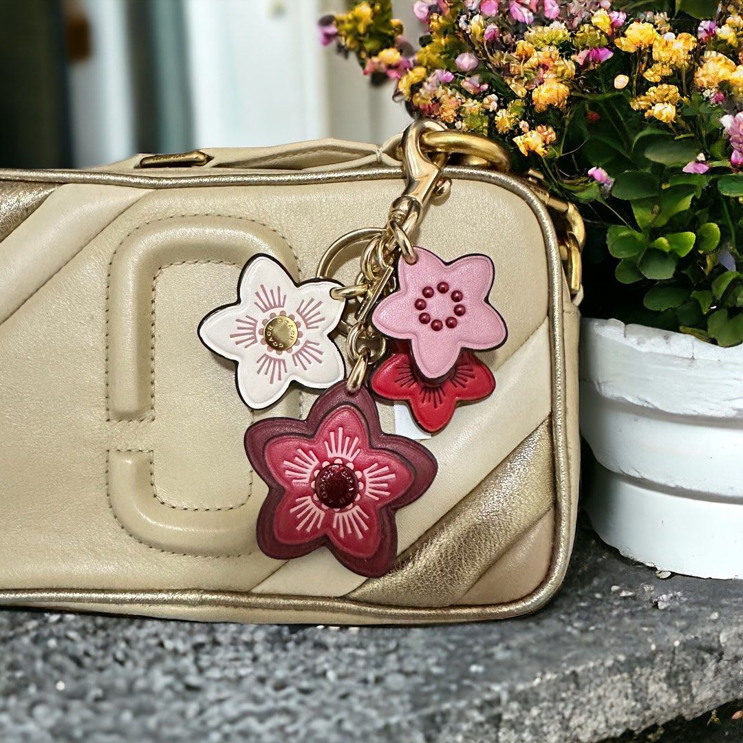 Coach flower bag charm on sale