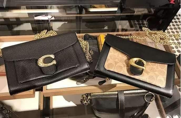 Tabby chain clutch on sale in colorblock signature canvas