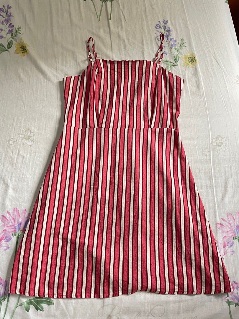 strapless open back dress Prosperina Red Cotton Romper Dress - Cotton Dresses main image 1