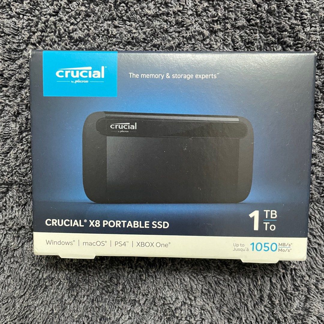 Crucial X8 1TB External portable SSD, Computers & Tech, Parts ...