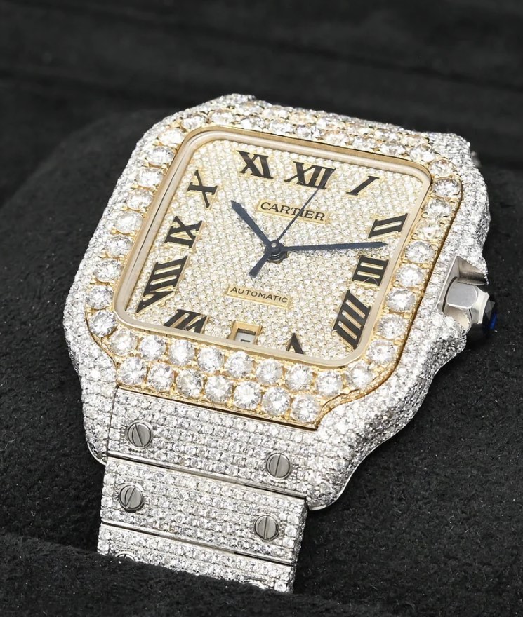 Cartier Santos 100 XL Diamond Paved