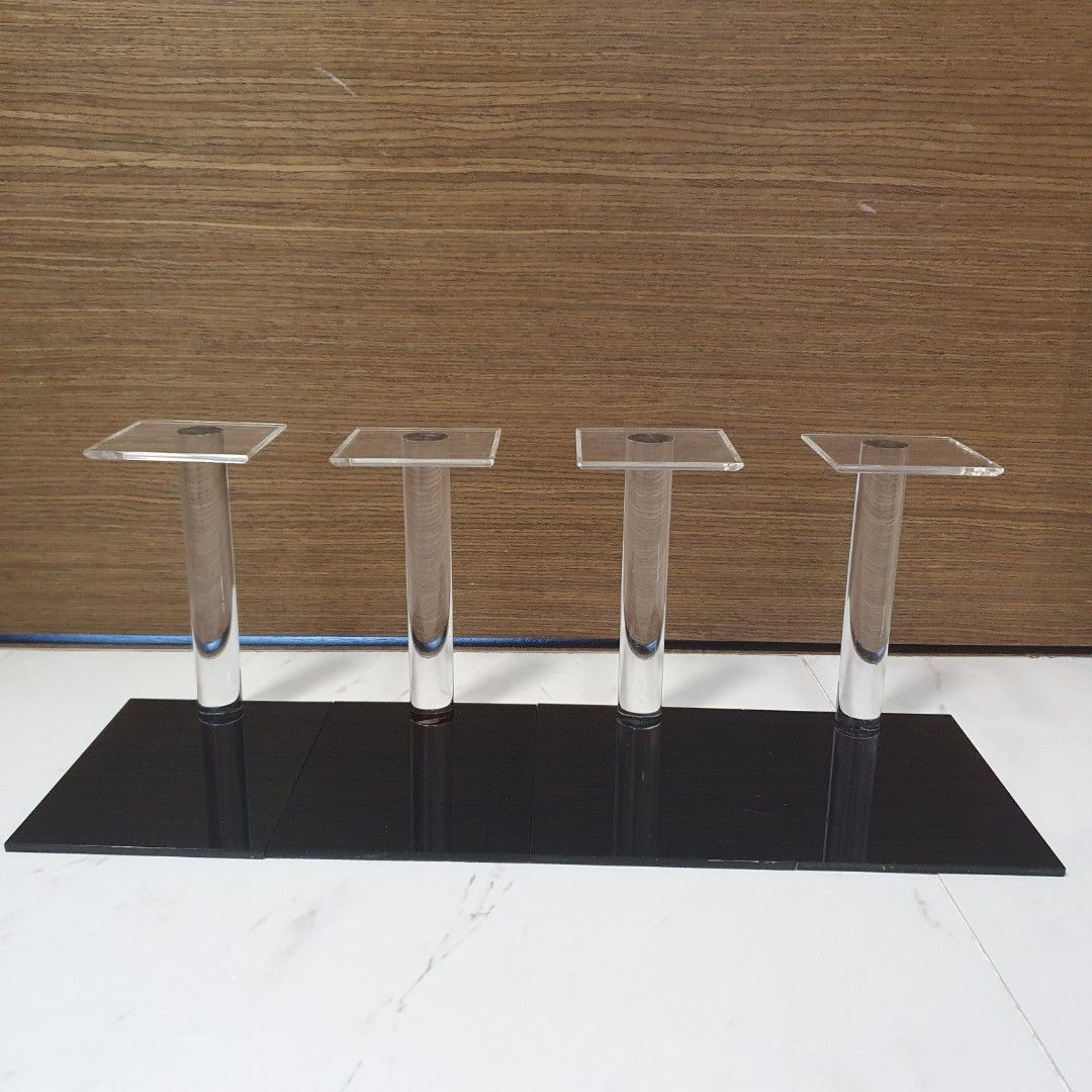 Display stand (Category: Toy Figures) located in Singapore. Submitted by pika266 (Listing ID 1274497549, Image 1). Description: These display stands are ideal for any figurines in your collection. Photo 1 shows the actual product and photo 2 shows how it looks with some figurines. Each display stand is priced at $8. If you do buy more, we could see how to provide bundle discount. Thanks for viewing! 😊.
