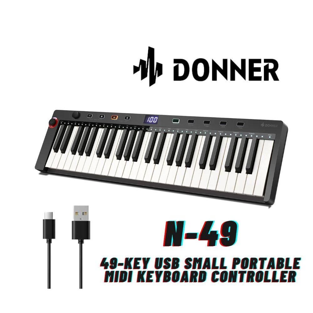 Donner N-49 USB Small Portable MIDI Keyboard Controller 49-Key, Hobbies ...