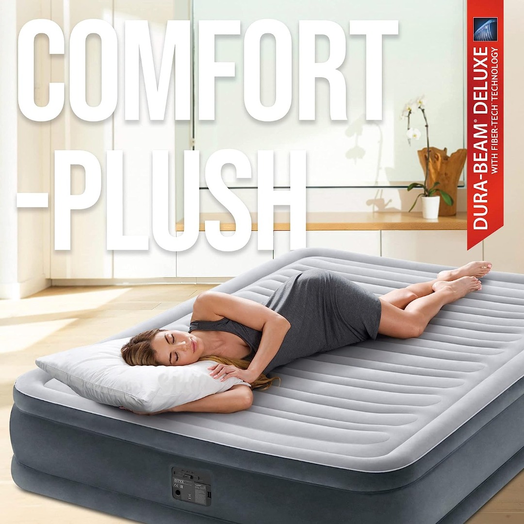 DuraBeam Deluxe ComfortPlush Air Mattress 33CM Queen Size w/ BuiltIn