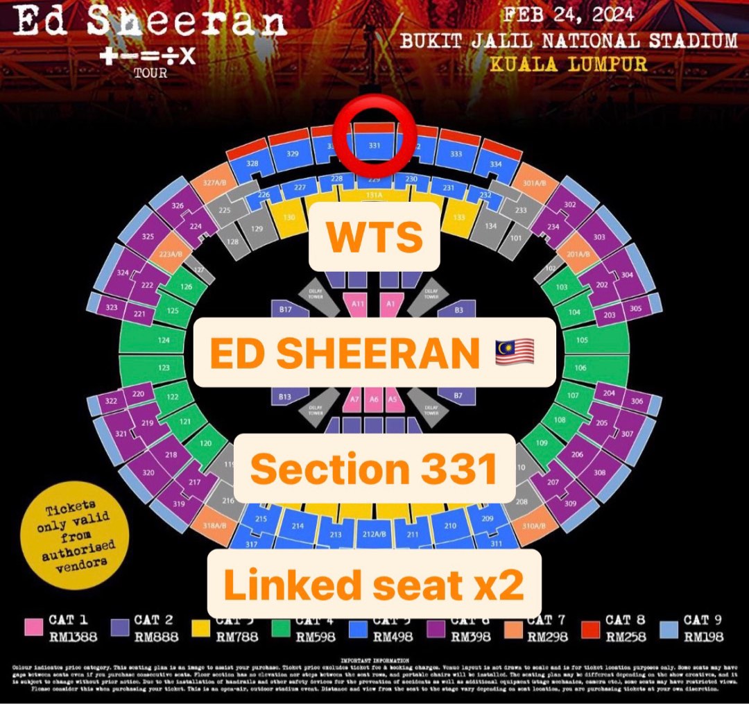 Ed Sheeran Malaysia Tour 2024, Tickets & Vouchers, Event Tickets on