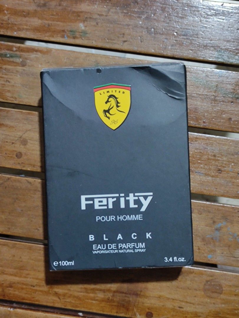 Ferity Pour Homme Black Eau de Parfum (Category: Fragrance & Deodorants) located in Quezon City. Submitted by gelasoriano (Listing ID 1274556608, Image 1). Description: Ferity Pour Homme Black Eau de Parfum.