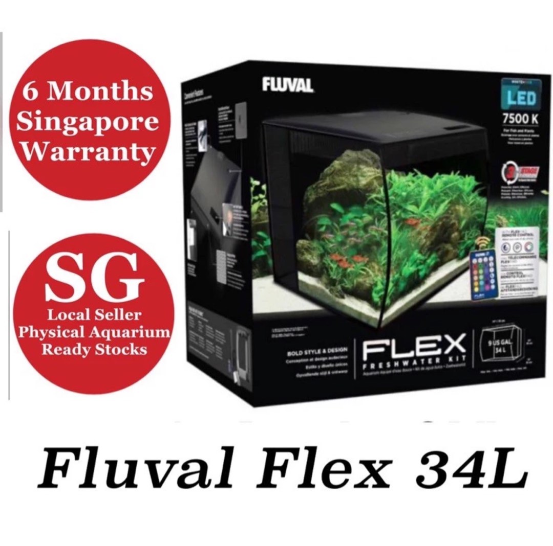 Fluval Flex Aquarium 34 litre black only 6 months warranty in