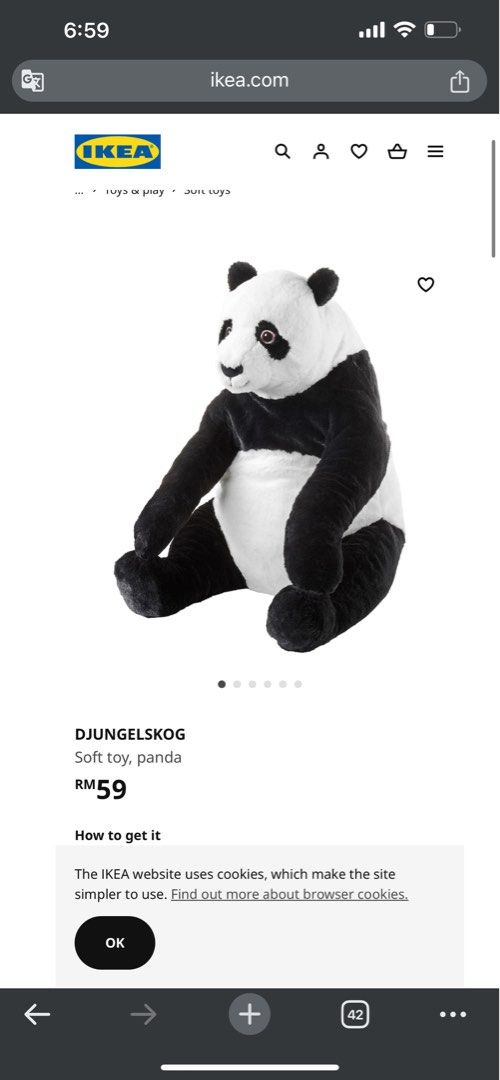 Ikea outlet panda pillow