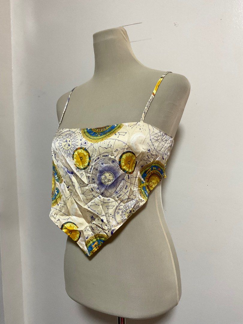 forever 21 satin Celestial Print Tie Back Cami Top Size (Category: Sleeveless) located in Tuguegarao City. Submitted by chatingz (Listing ID 1274517854, Image 1). Description: fits: m.