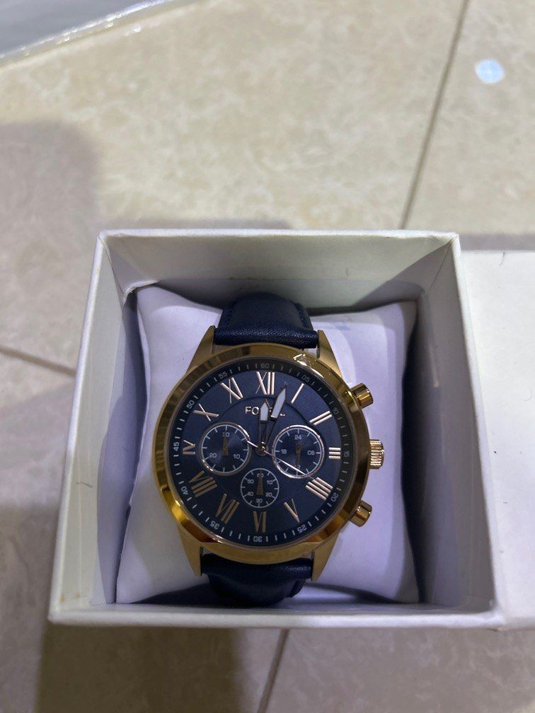 Gold and navy outlet blue watch