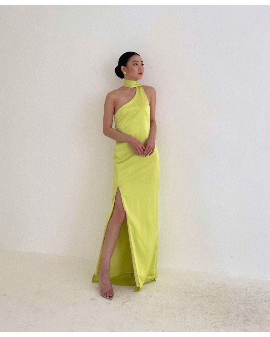 Gemme Lime Green Wedding Guest Dress Gown
