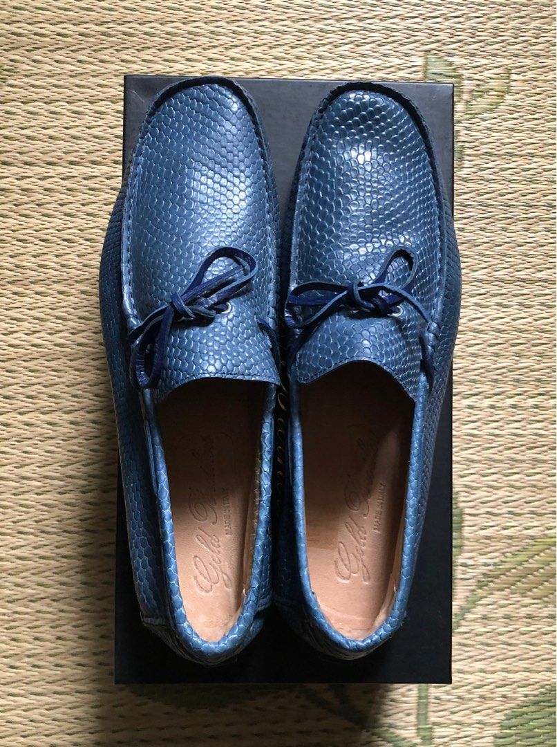 GOLD BROTHERS MEN S BLUE LEATHER SHOES