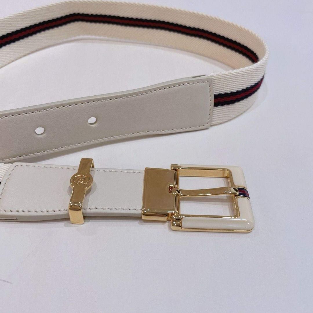 Red white gucci belt discount
