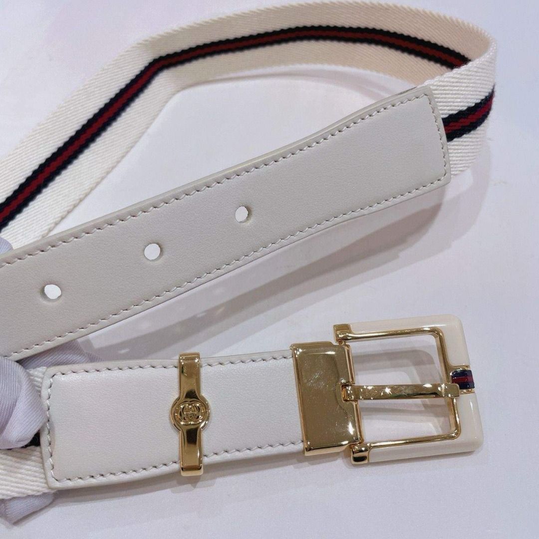 White and deals gold gucci belt