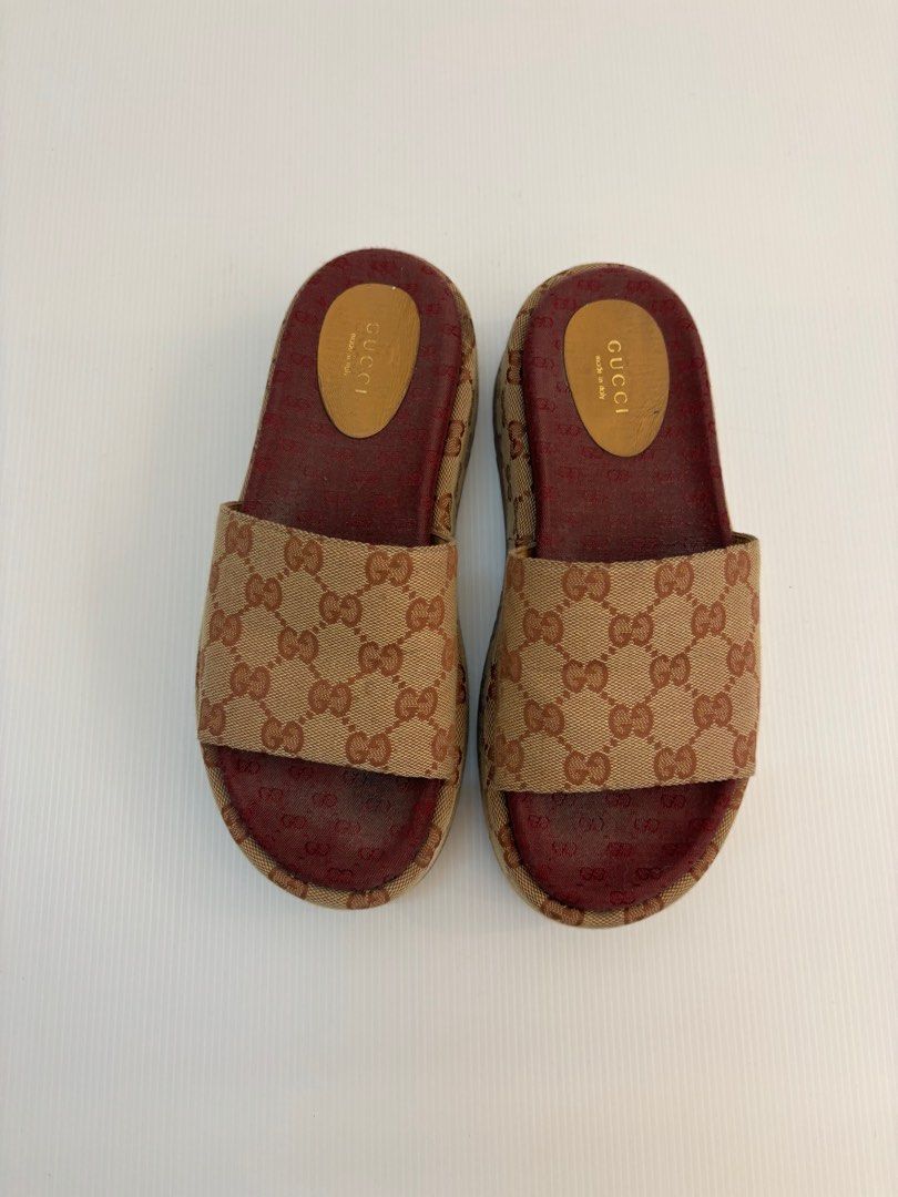 Gucci flatform slides sandals Fesyen Wanita Sepatu di Carousell