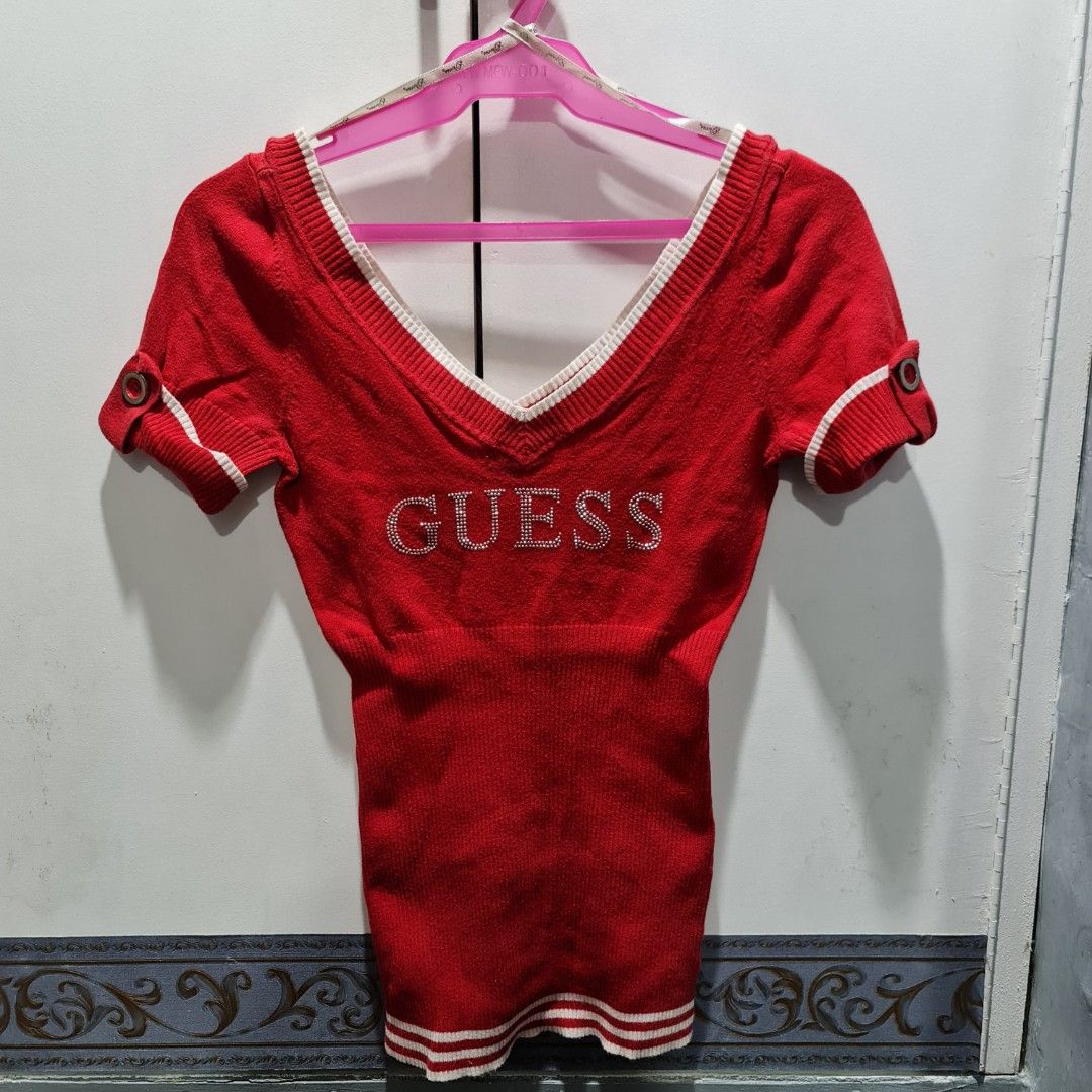 Guess on sale red blouse