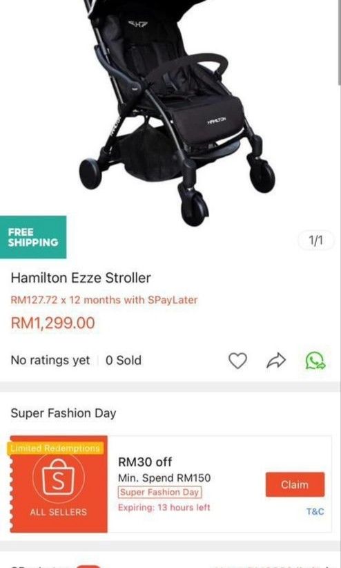 Hamilton 2025 ezze stroller