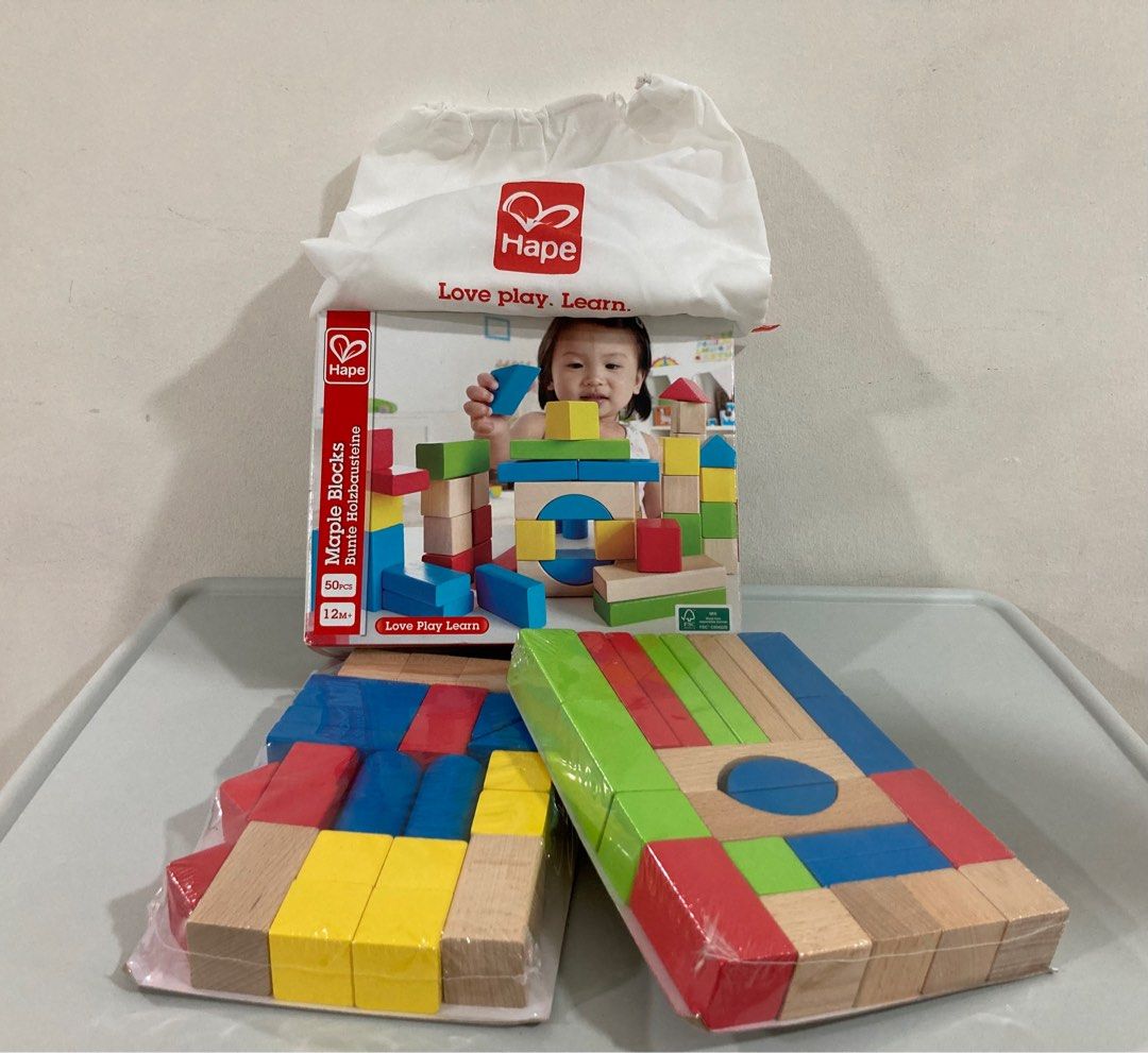 Building Blocks For Toddlers 1-3 Hape Maple Wood Building Blocks
