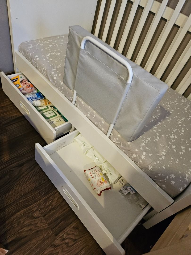 (FREE CLAIM!) IKEA STUVA Cot (3 Phases) with storage drawers, Babies