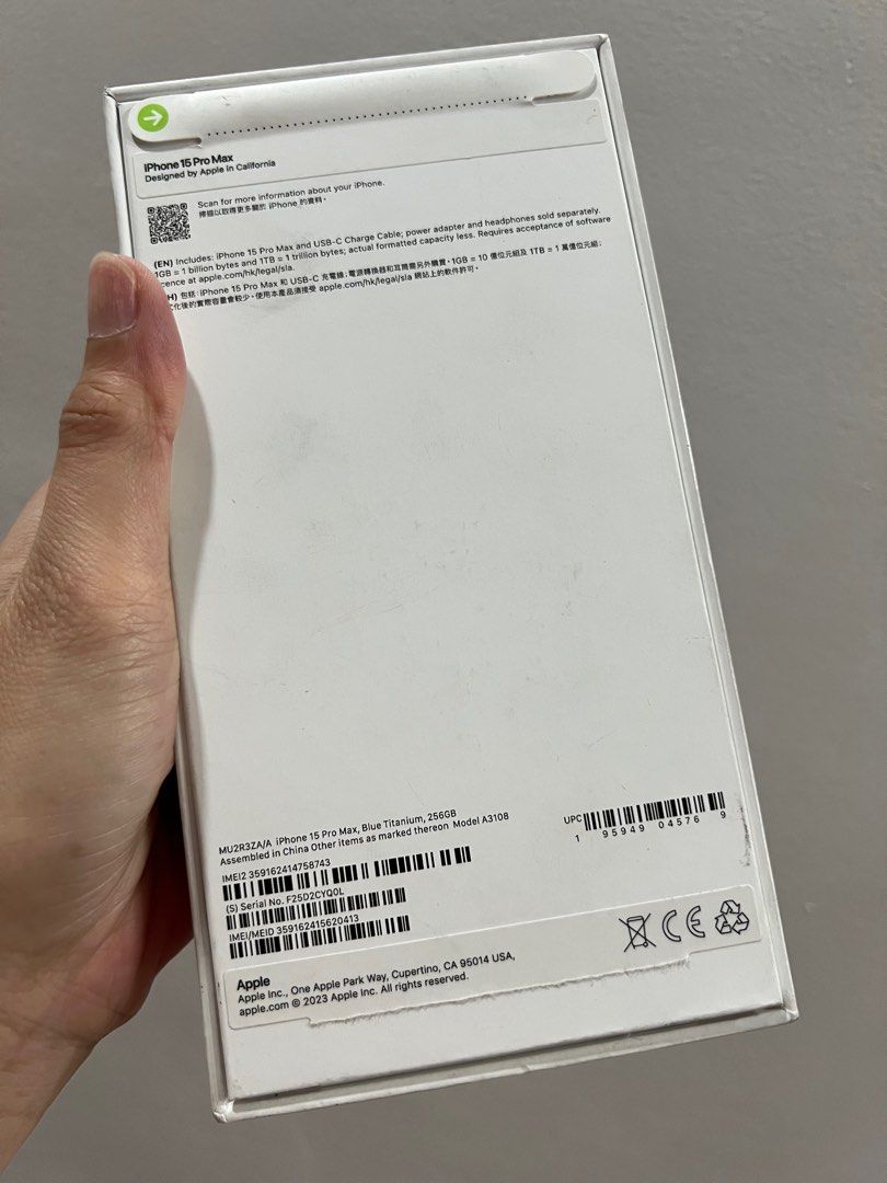 iphone 15 pro max 256gb dual sim good as new (Category: iPhone 15 Series) located in Cainta. Submitted by vine_gadget_shop (Listing ID 1274549272, Image 2). Description: iphone 15 pro max 256gb dual sim good as new hk variant factory unlock warranty until december 24,2024 pick up store greenhills shopping center we accept trade in we accept credit card installment we do cod and door to door we ship nationwide for fast transaction call 09277368323