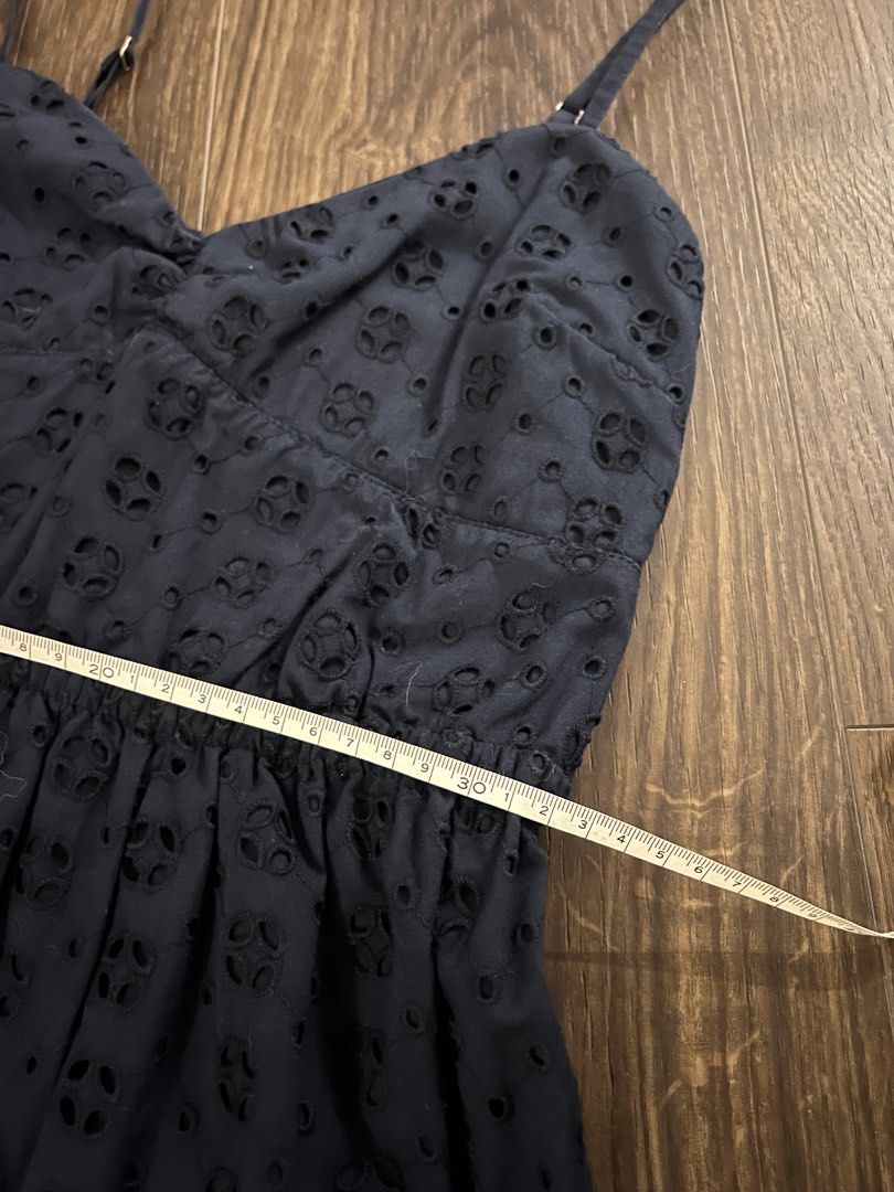 J Crew Eyelet Dress with Adjustable Straps Navy Women s Fashion