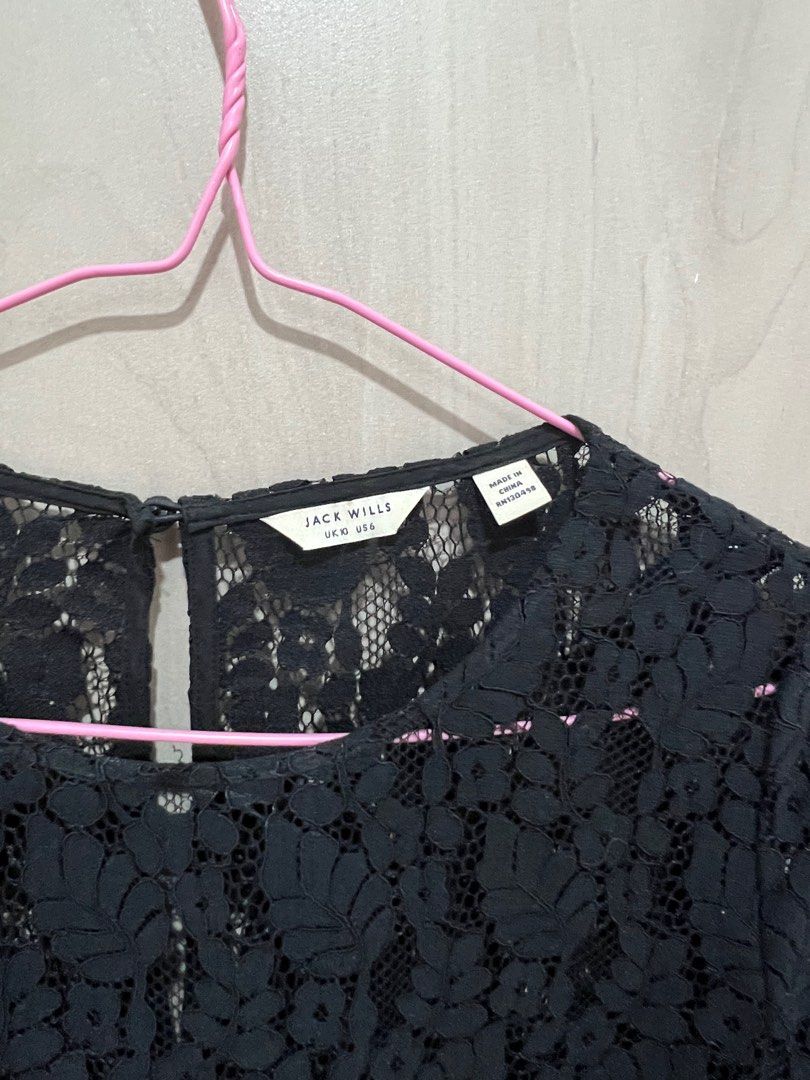 Jack wills black lace dress online