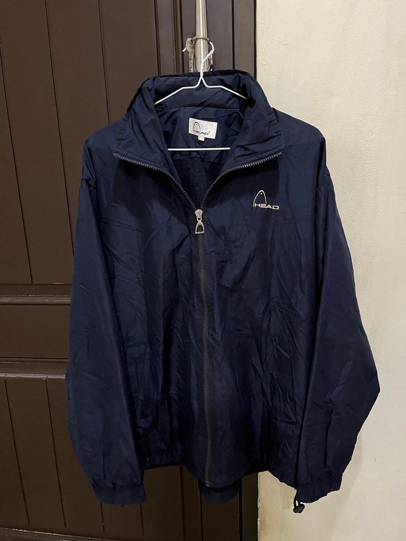 Jaket Windbreaker Head Brand Austria Warna Navy. Fesyen Pria Pakaian Baju Luaran di Carousell