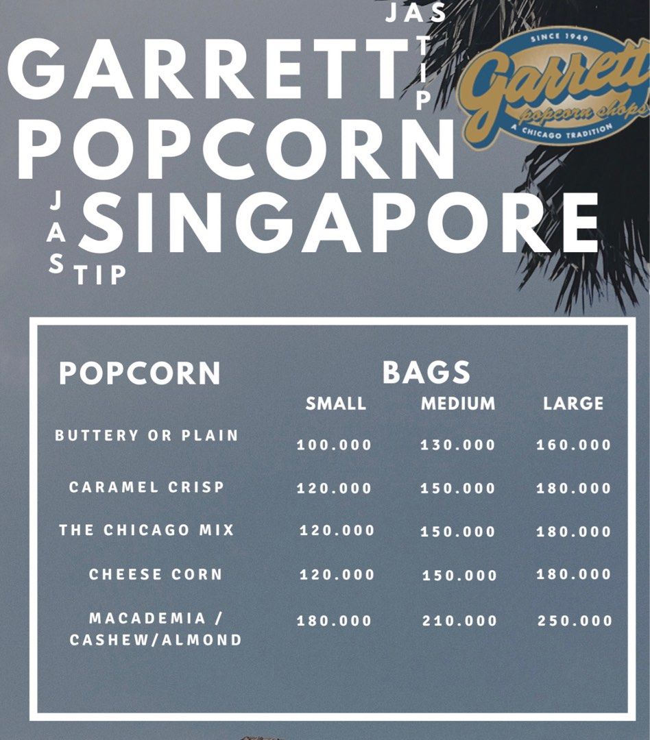 Garrett popcorn singapore price clearance