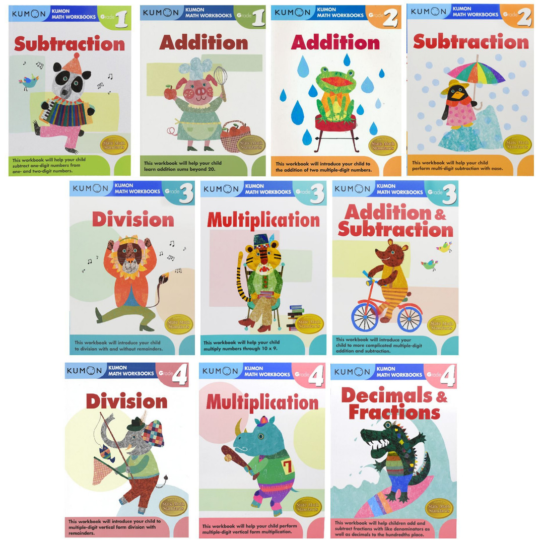 Kumon Grade 1-4 Math Addition Subtraction Division Multiplication
