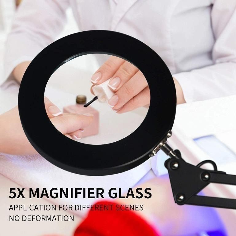 10X Magnifying Glass with Light and Stand, Veemagni Floor Lamp with 5-Wheel  Rolling Base for Facials Lash Estheticians, 1,500 Lumens Dimmable LED