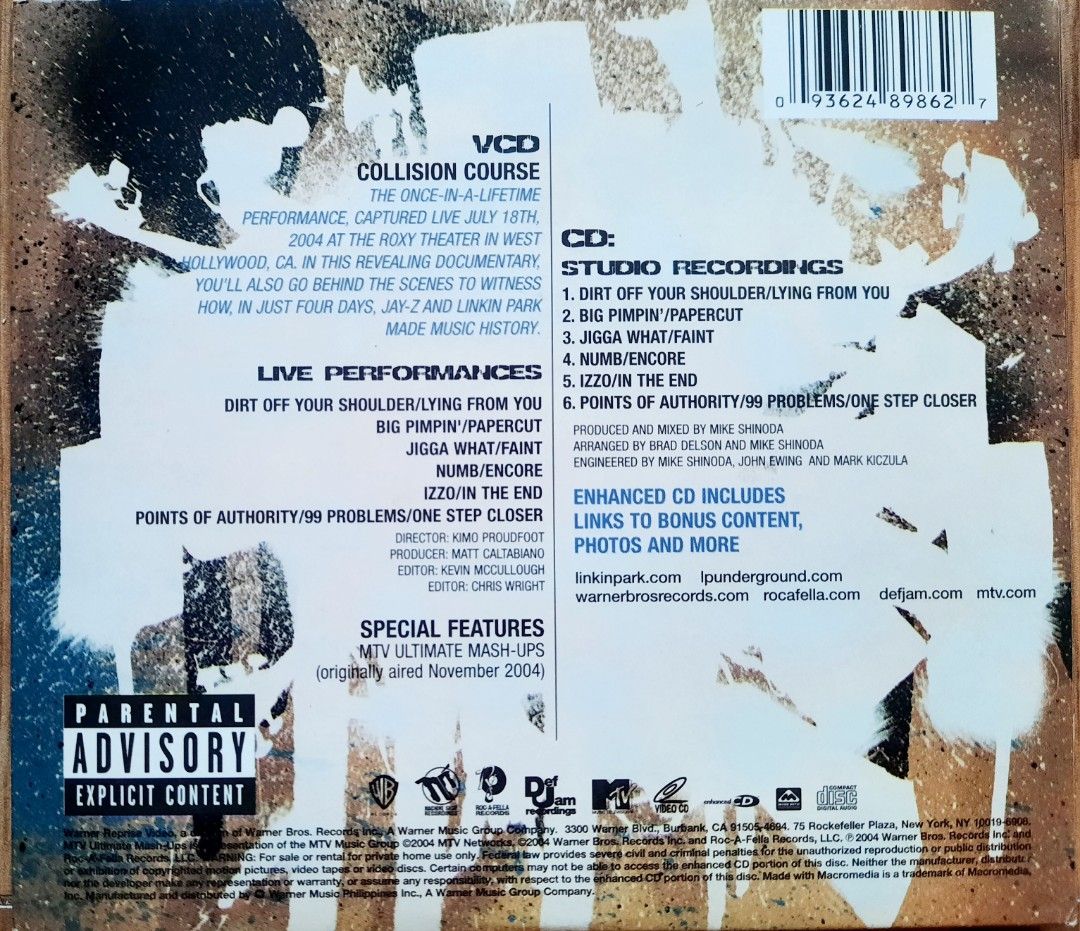 LINKIN PARK JAY Z COLLISION COURSE CD VCD Hobbies Toys Music