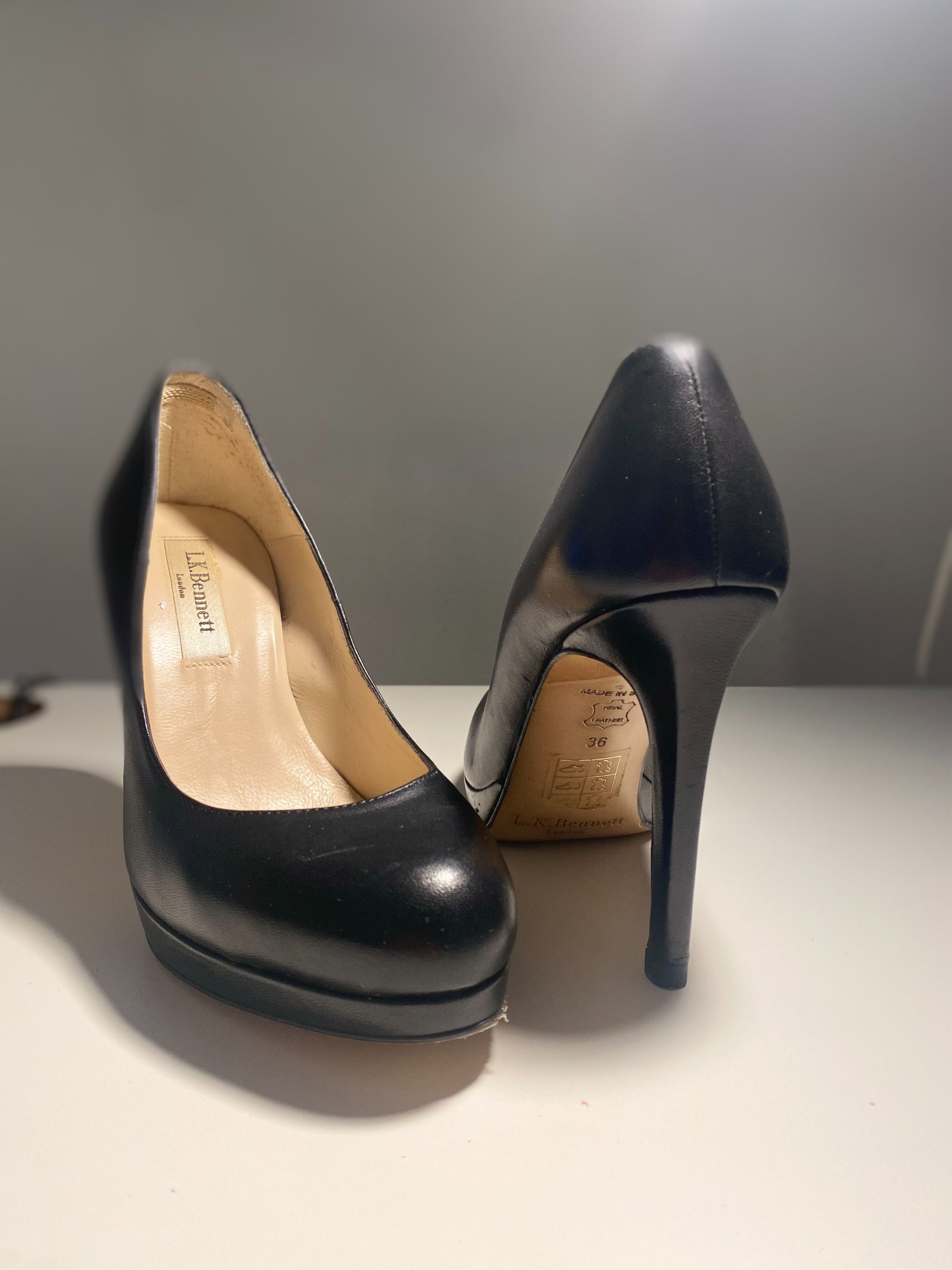 LK BENNETT Sledge Black Platform Courts Luxury Sneakers