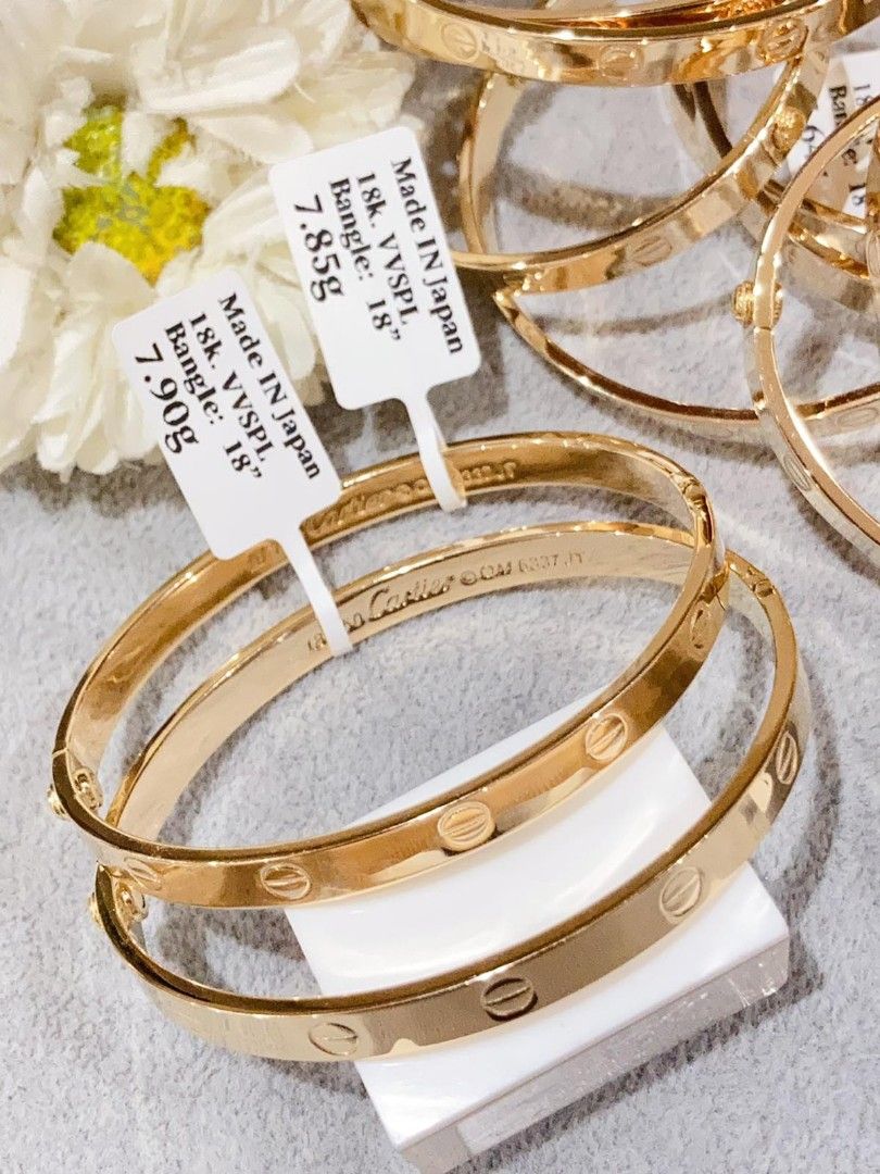 Love Bangle 18k gold Women s Fashion Jewelry Organizers Bracelets on Carousell