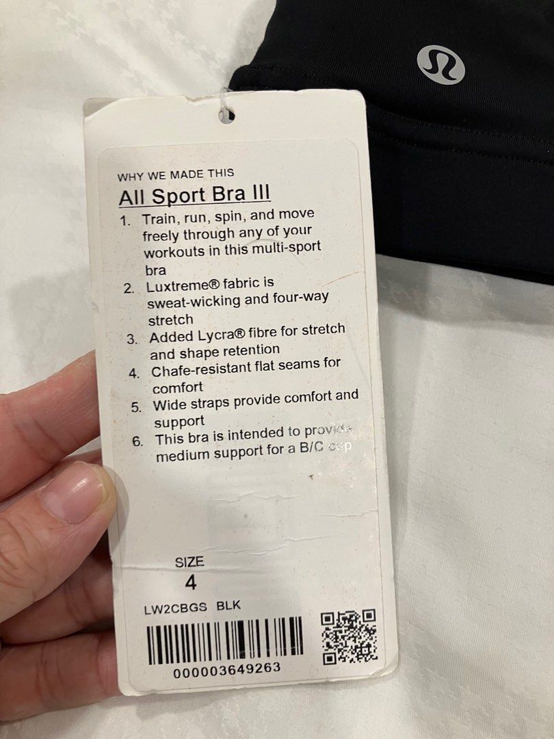 Lululemon sports bra sizing outlet