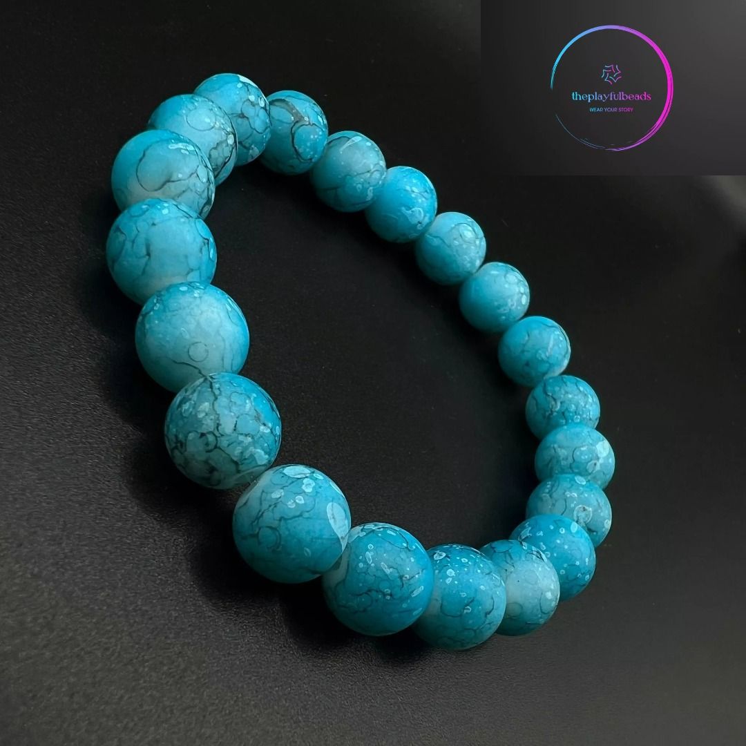 Matte Turquoise Ocean Beads Bracelet Women s Fashion Jewelry