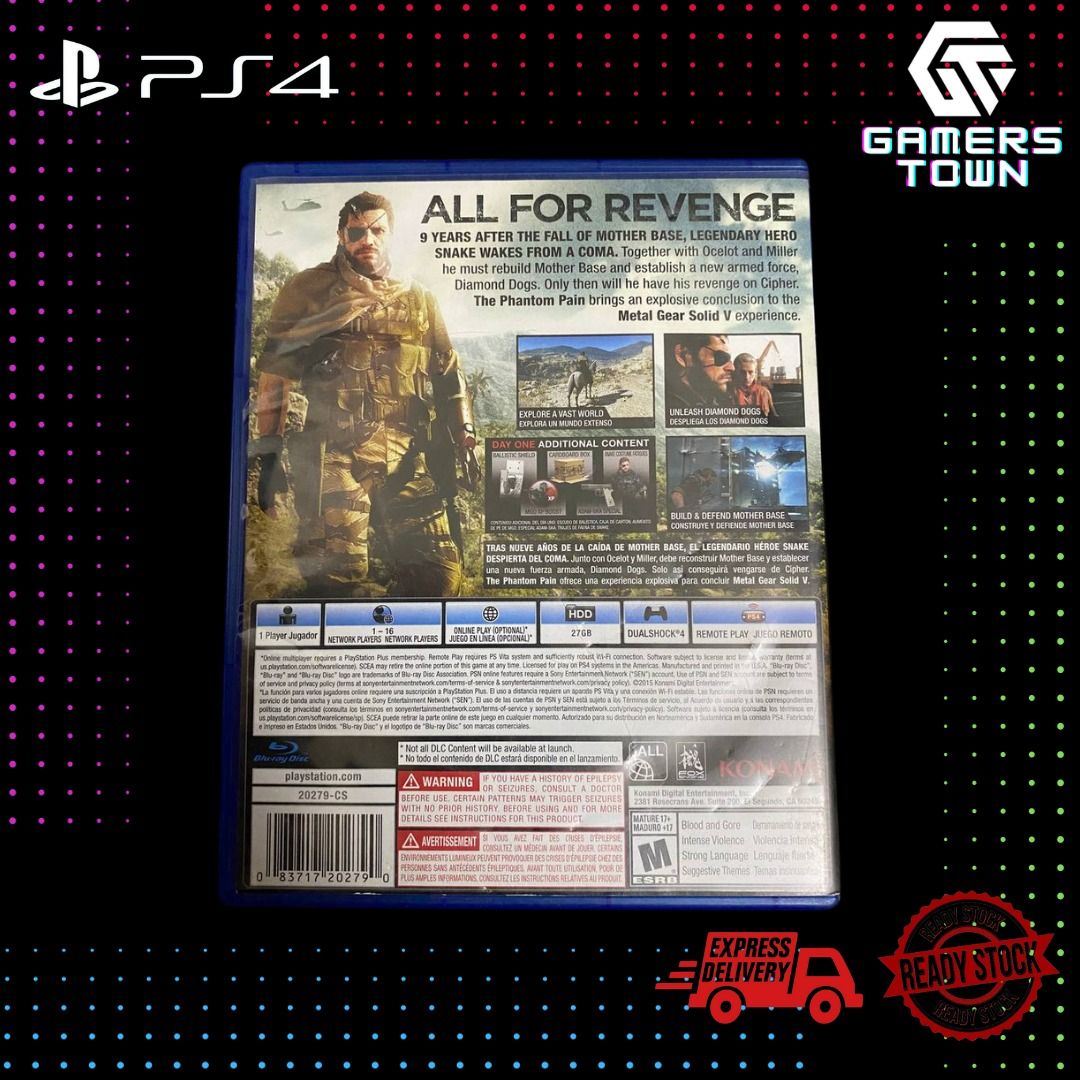 Metal Gear Solid V Phantom Pain / MGS5 PS4 Playstation 4 (USED), Video
