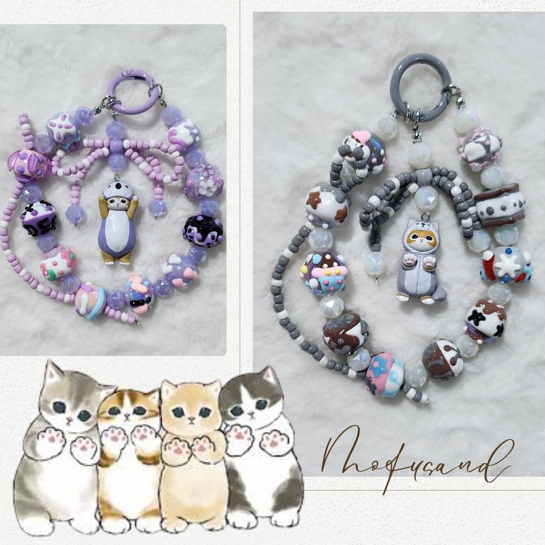 Mofusand cute cat bag charm hp strap chain