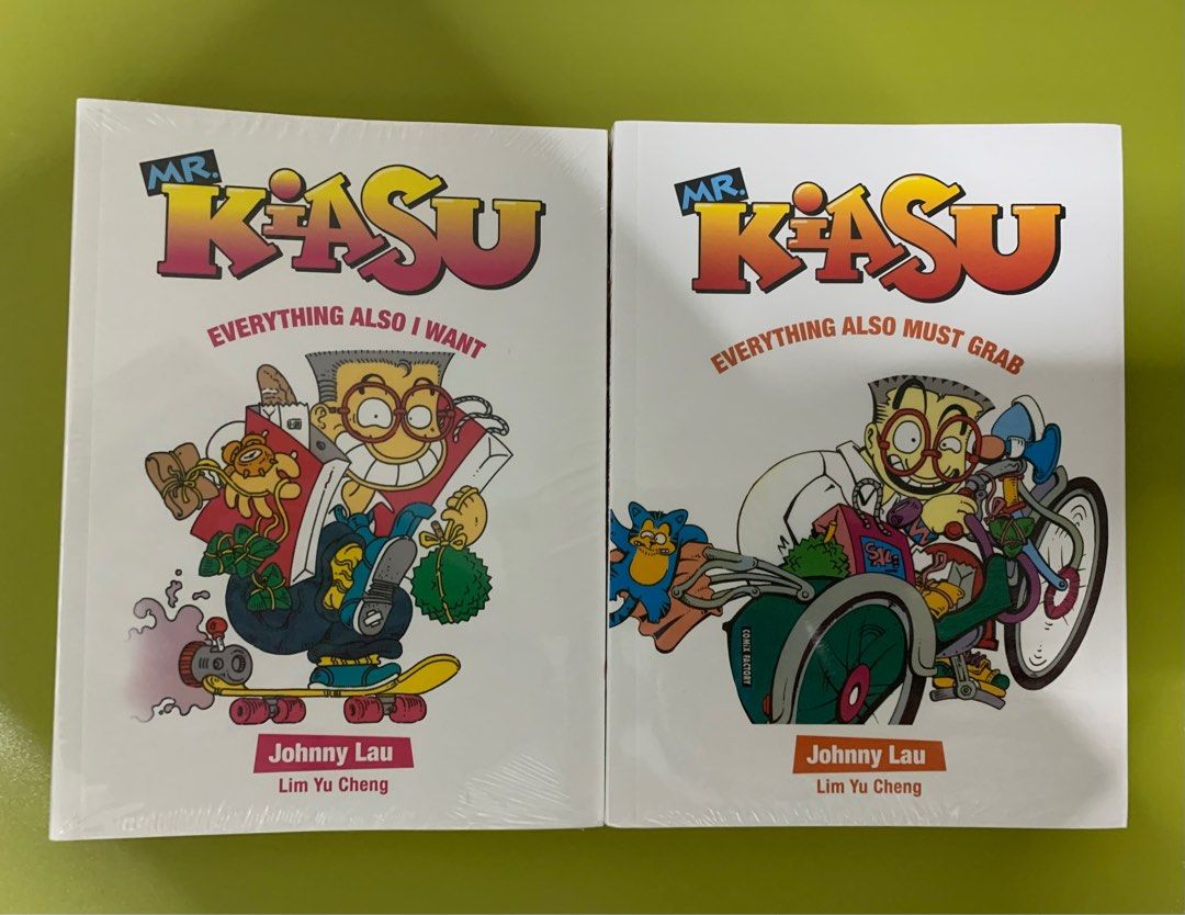 Mr Kiasu Comic (Category: Comics & Manga) located in Singapore. Submitted by gifts_seller (Listing ID 1274539421, Image 1). Description: Brand New Mr Kiasu Comic Series Iconic gifts for friends and family Singapore Comics 1. Everything also Want - $11 2. Everything must Grab -$11 3. Everything want Extra - $11 4. Everything number 1 -$11 5. Everything scared Lose -$11 6. Everything sure Win -$11 - Available 7. Everything talk Money -$11 8. Everyt