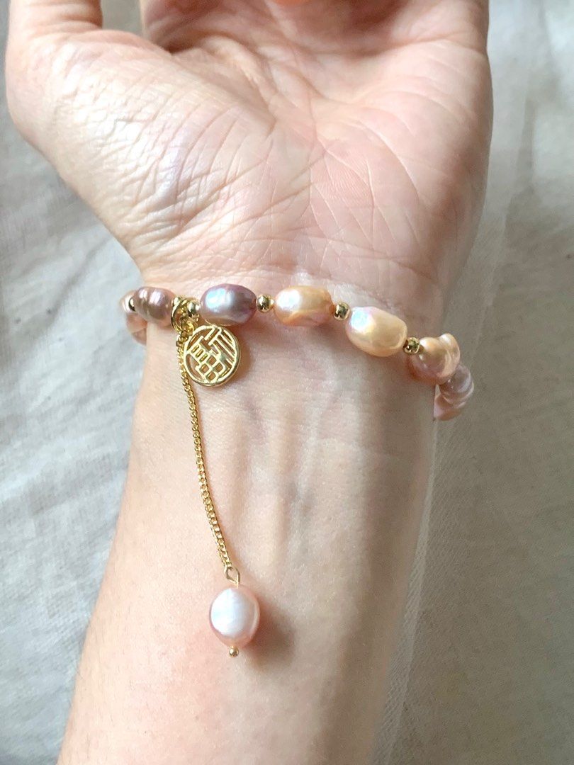 Freshwater pearl stretch bracelet hot sale